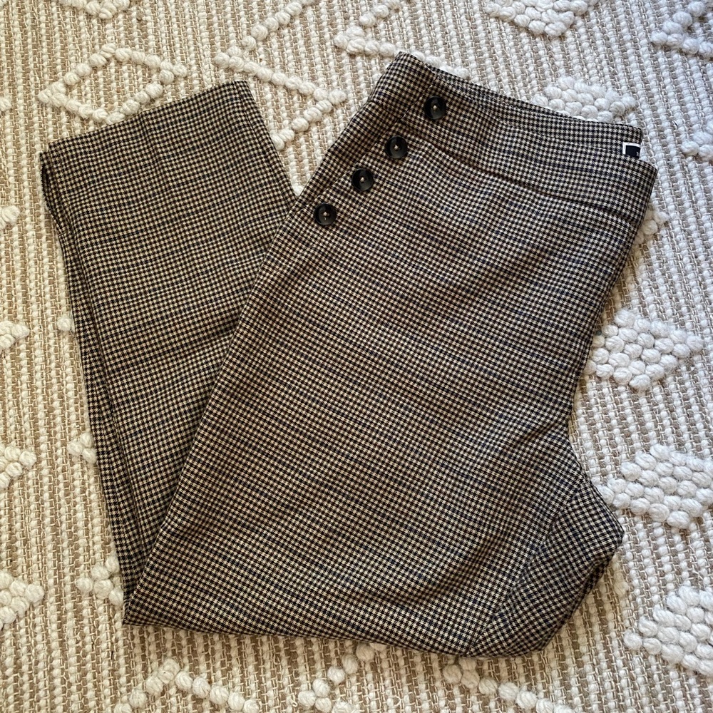 Stylish Black and White Checkered Women's Pants